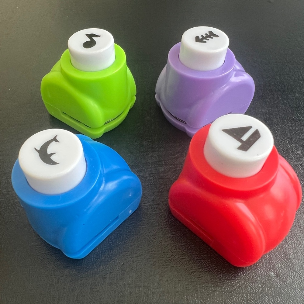 Paper Punches Craft Set Mini Hole Punch Shapes 4 Count Pieces Crafting